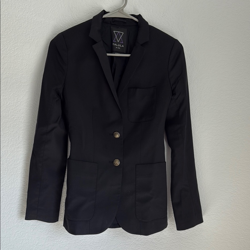 Talula Black Blazer with Notched Lapels and Structured Shoulders - Picture 1 of 9